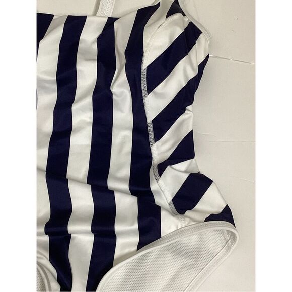 New. Tommy Bahama navy and white stripe active swimsuit. 4. Retails $155 - Picture 9 of 10